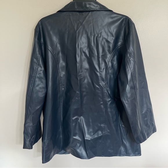 Women’s Vintage 70’s Fingers Fashions Blue Polyvinyl Jacket Size 38 - Picture 12 of 13